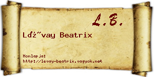 Lévay Beatrix névjegykártya