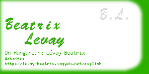 beatrix levay business card